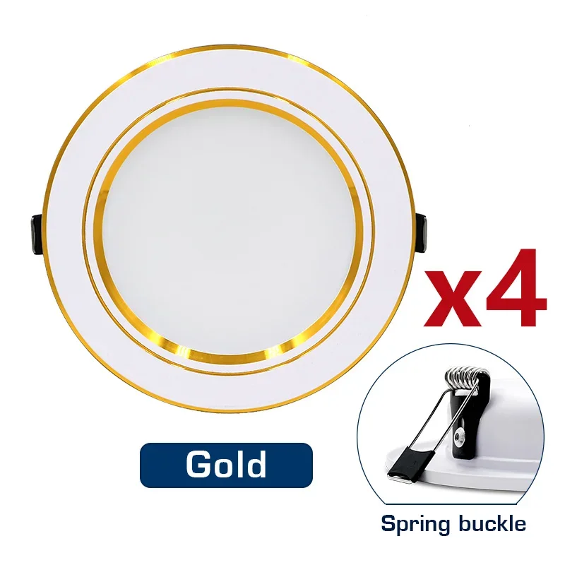 DEEMOPA 4Pcs LED Downlight AC 110V 220V Decke Licht DC 12V 24V Einbau Led Unten Licht runde Panel Licht Scheinwerfer Innen Beleuchtung 3