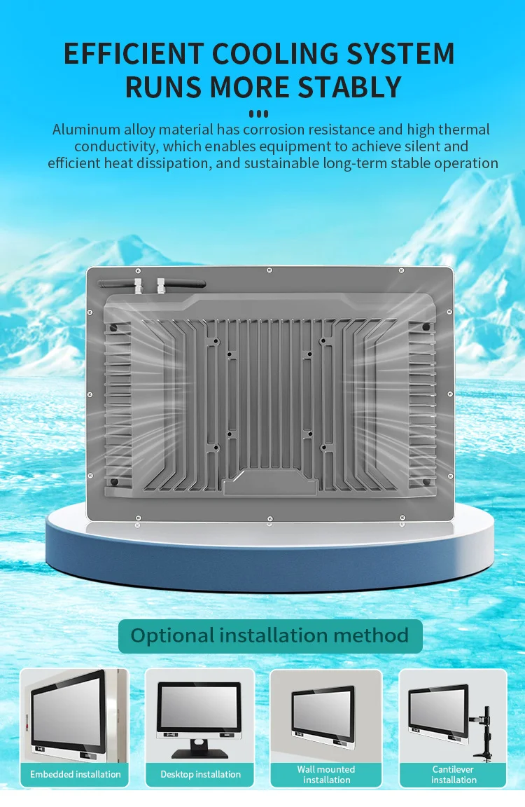 ZXY OEM 15.6 & 21.5 بوصة J4125 I5 I7 Win Linux Fanless شاشة تعمل باللمس الصناعية الكل في واحد لوحة الكمبيوتر RFID NFC QR لنا الصناعية