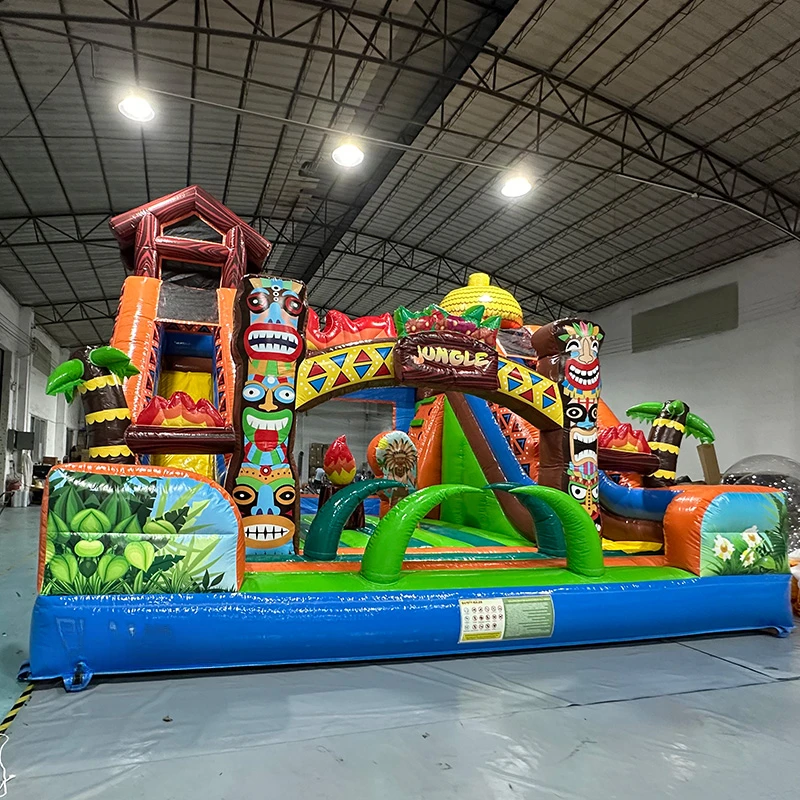 Commercial Rental Amusement Park Rental Inflatable Jumping Jungle Bouncer Combo Bouncy Castle House