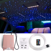 16W Car LED Ambient Starry Sky Light RGB Neon Bluetooth Fiber Optic Ceiling Star Atmosphere Lamp Interior Decoration Light 12V