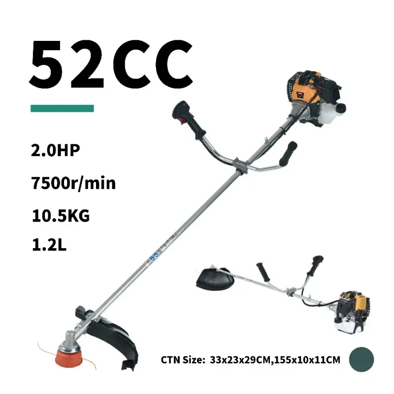 

China 52cc petrol brush cutter 2-stroke gasoline grass cutter good quality lawn mower