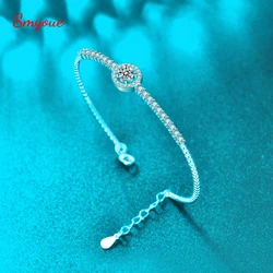 Smyoue 925 Sterling Silver Bracelets Chains Woman 50 Points Moissanite Keep Color Jewelry For Women Girls Bracelet Free Shipping