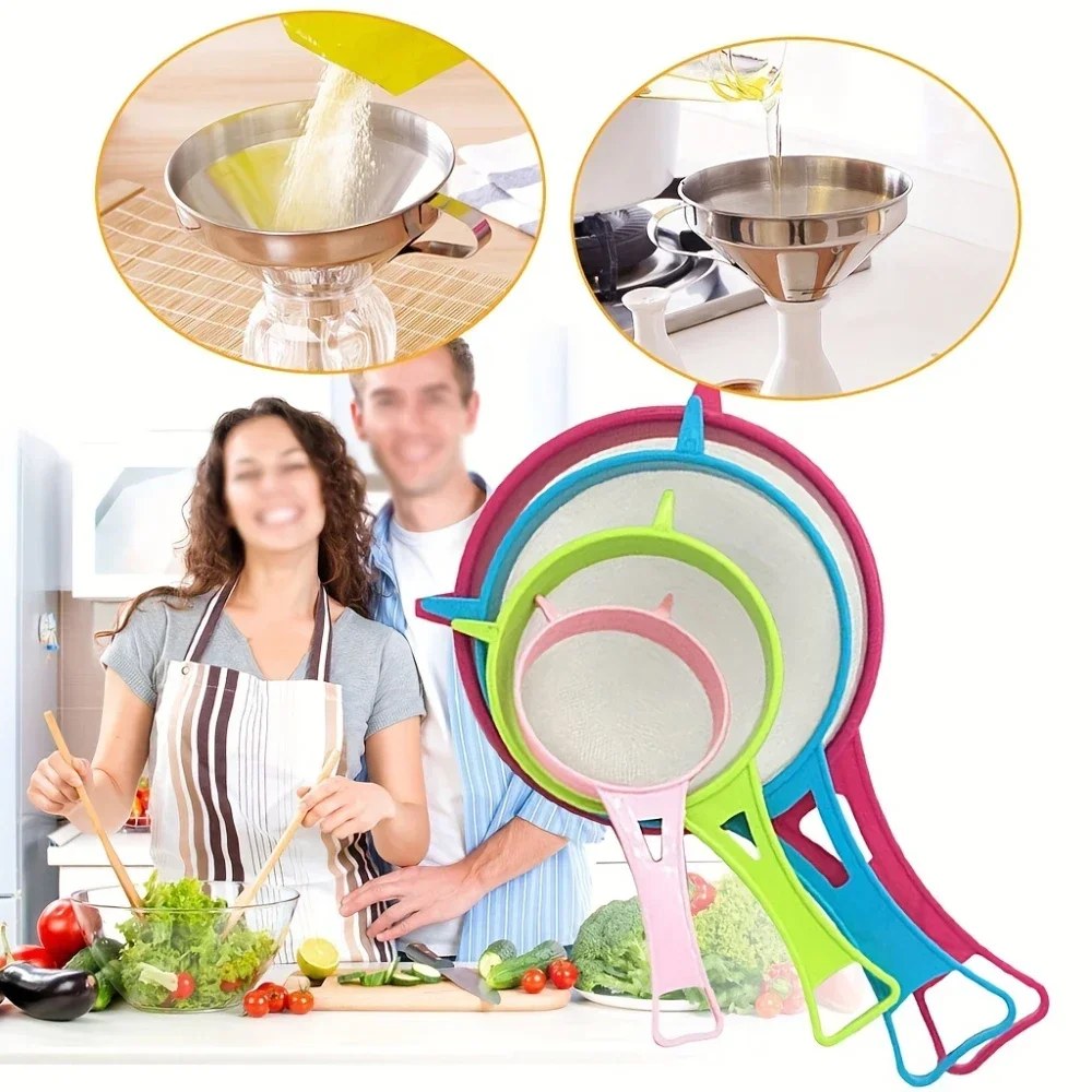 

RV Kitchen Multi-Functional Mesh Filter with Handle for Tea Juice Flour Soy Milk And More Cooking Strainer