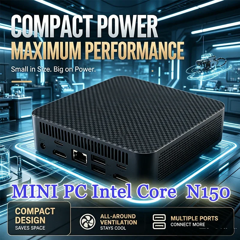 2026 New Mini PC Core N150 Compact Mini Laptop 16GB RAM 1024GB SSD HD WiFi6 BT5.2 Multifunctional Daily Notebook Gaming PC