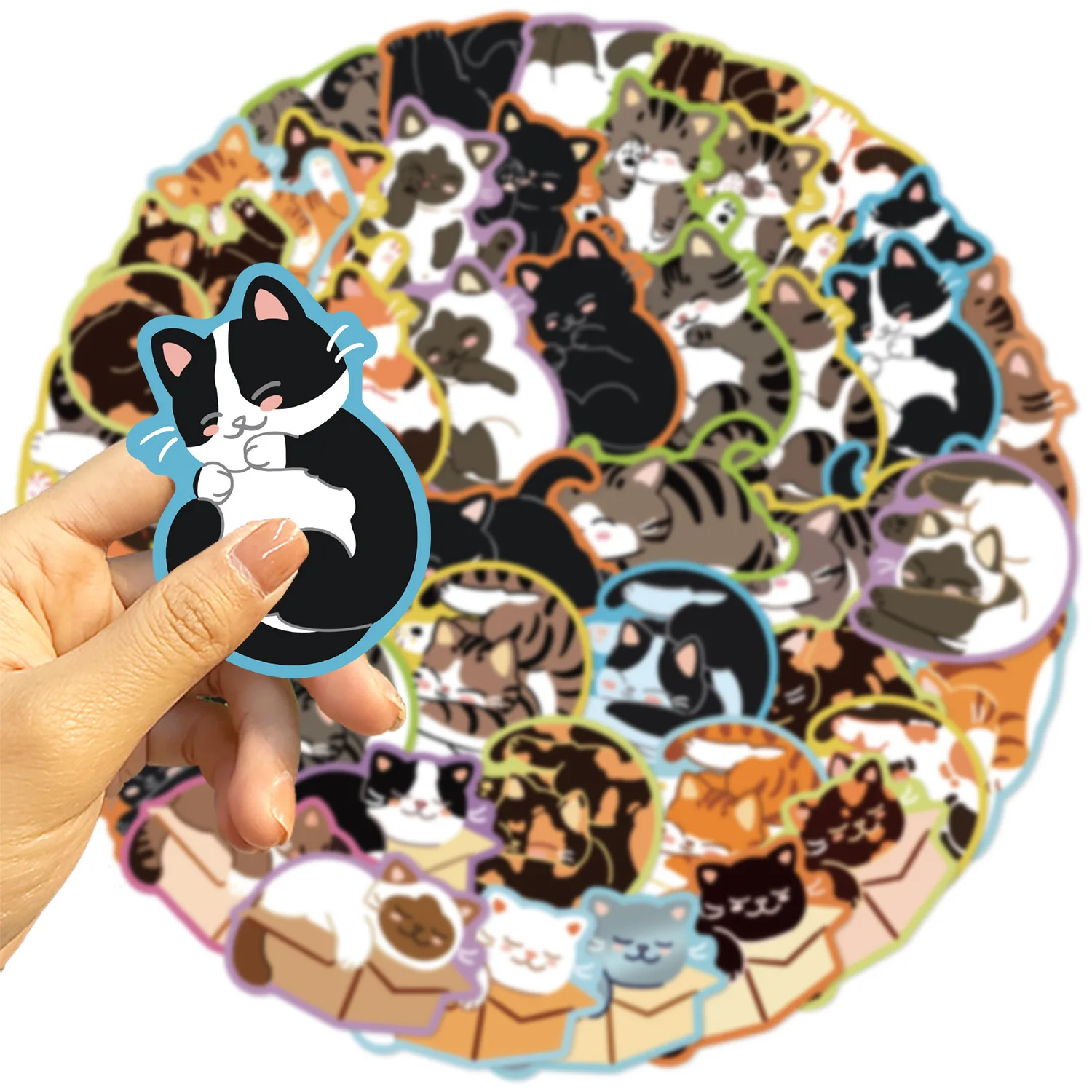 10/30/50PCS Kawaii Cat Stickers Cute Animal Graffiti Sticker Kids Toys Luggage Laptop Guitar Car Bike Decals Cartoon Decoration