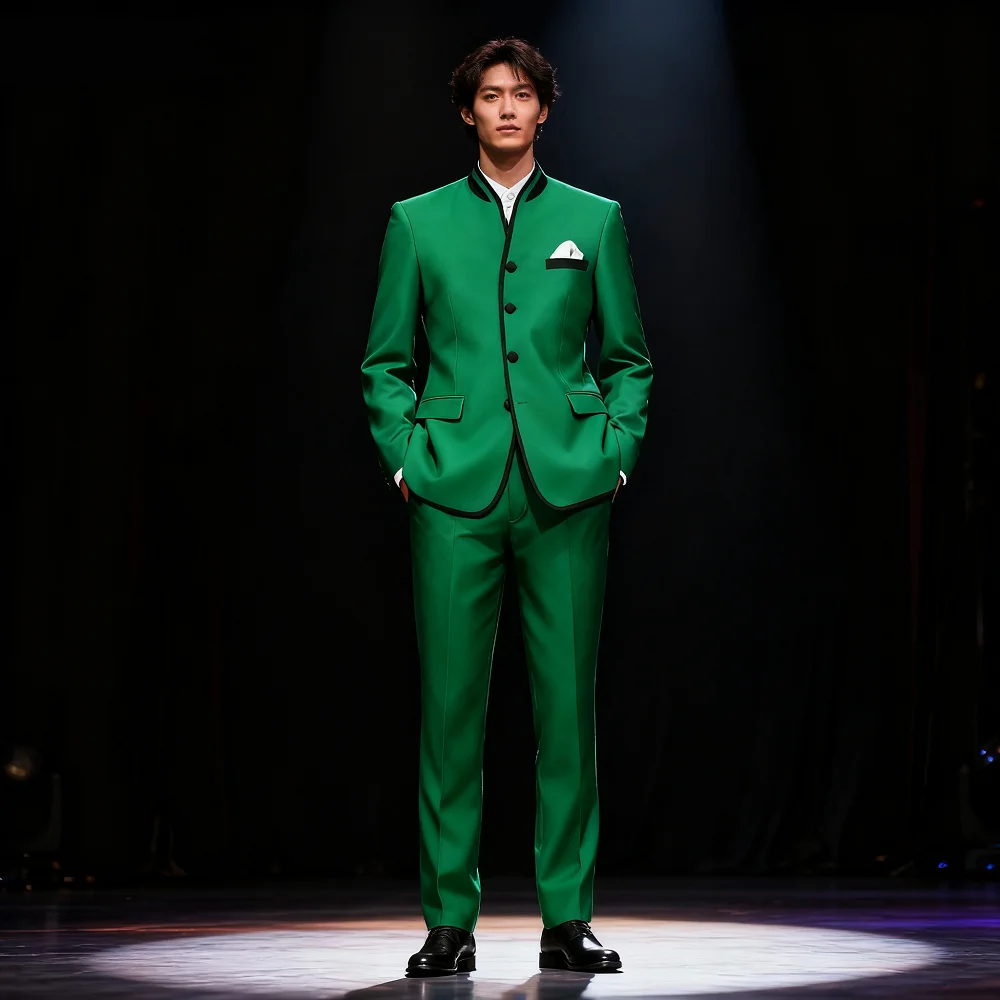 

Роскошные мужские темно-синие костюмы, высококачественный деловой формальный случай, уникальный однобортный специальный настраиваемый смокинг из двух предметов