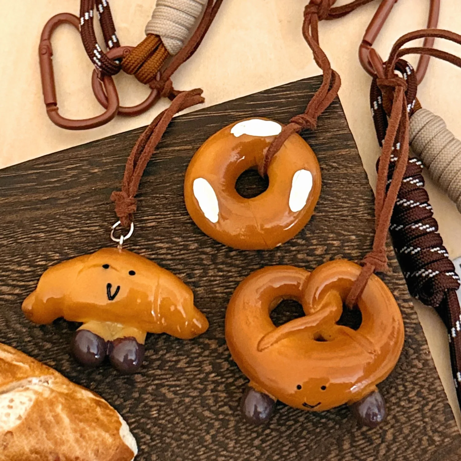 

1/3 Pcs Bread Pendant Pendant Personalized Decoration Pendant Backpack Keychain Hanging Rope Accessory