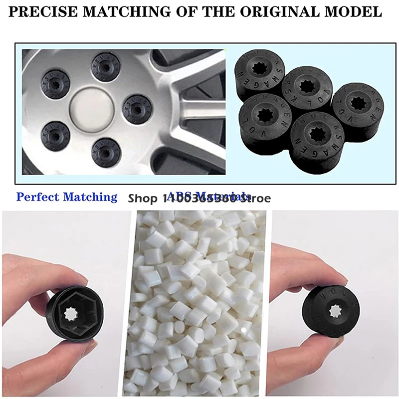 20Pcs Car Wheel Cover Hub Nut Bolt Covers Cap 17mm Auto Tyre Screws Exterior Protection Accessories for Volkswagen VW Golf MK4