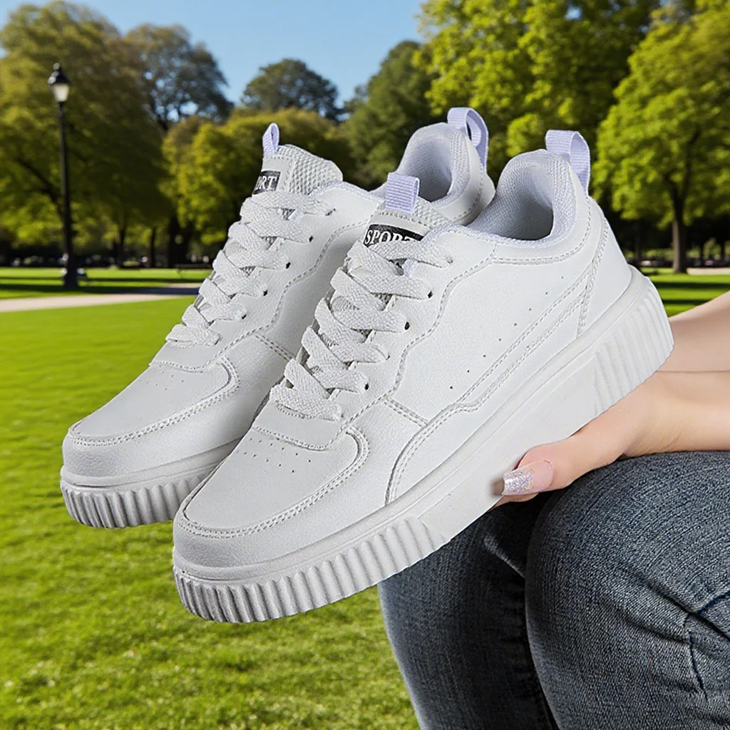 Fashion Women Casual Shoes Breathable Walking Flat Shoes Sneakers White Female Footwear Sports Running Outdoor Walking For Men image 5