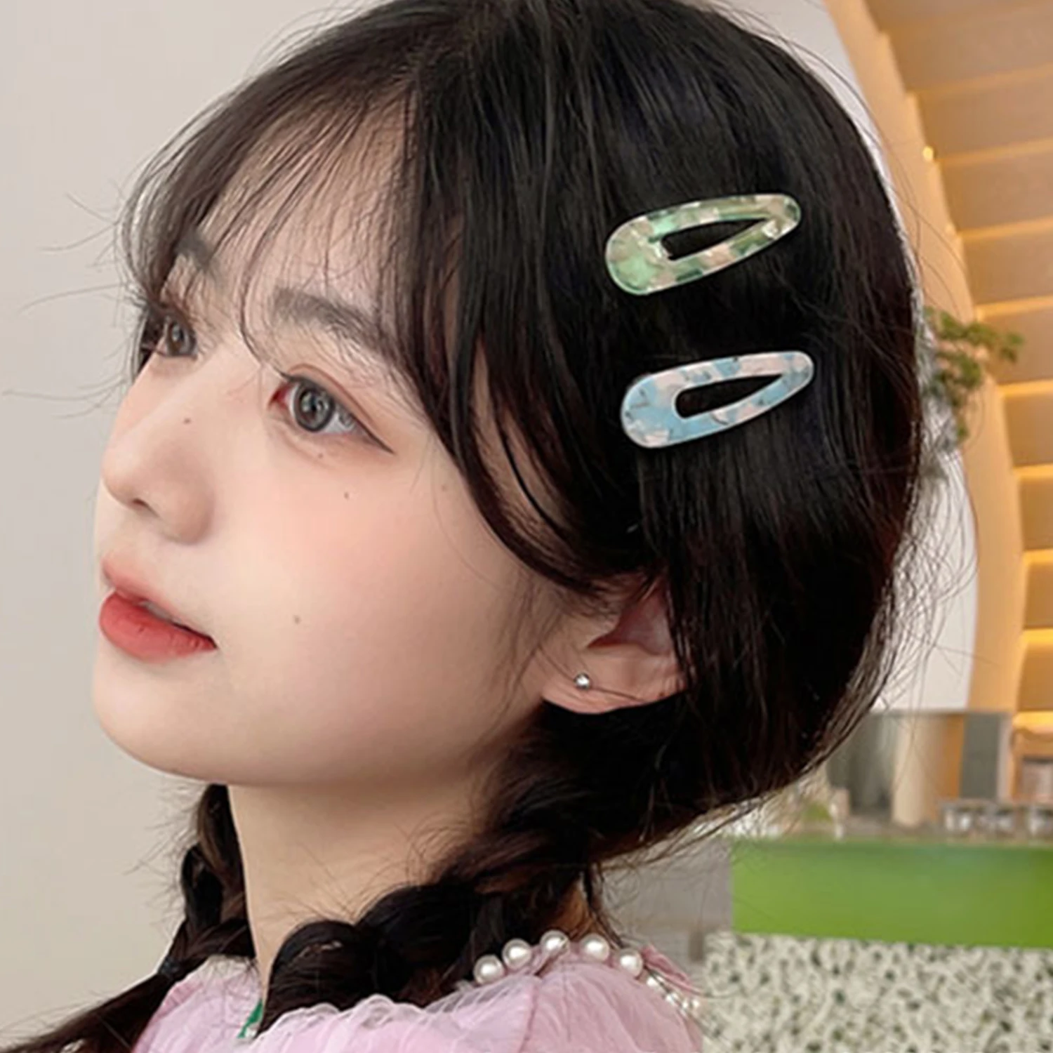 Korean Acetate Water Shape Barrettes Side Clip Sweet Bang Clip Hairpin Female Hair Accessories Headwear Hair Clips