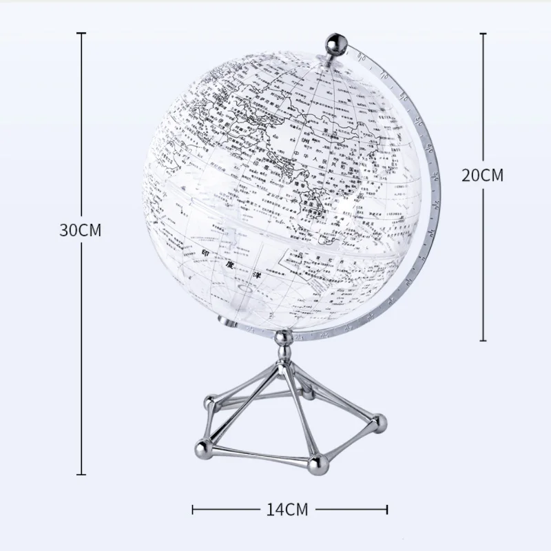 Flash LED Light World Globe,Transparent World Globe Lamp,Rotating World Earth Globe,Shop Decor Children\'s Room Decoration Gifts