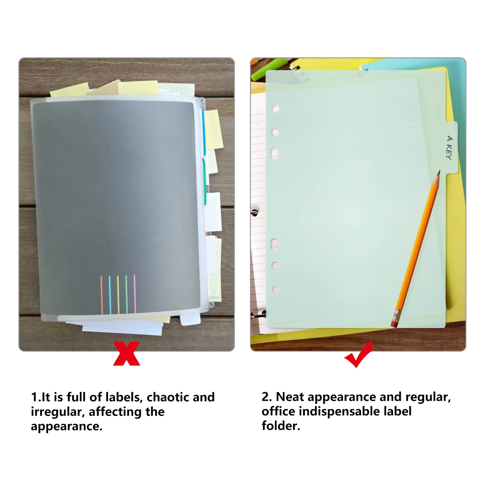 Imagem -06 - Índice de Plástico Divisor para Office Book Divisores Coloridos a4 Pasta Tab Partition Board Binder Etiqueta 10 Pcs