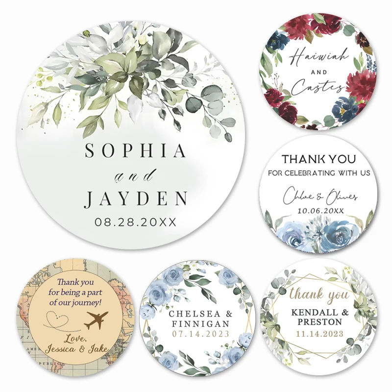 Custom Stickers Personalized Thank You Gift Label Tag Stickers For Wedding Bridal Shower Baptism Communion Bar Mitzvah Favors