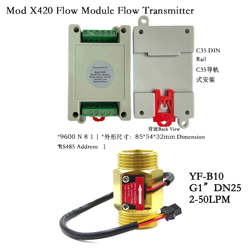 Mod X420 Przesyłacz przepływu i czujnik G1 Wejście prędkości przepływu do wyjścia 4-20 mA Impuls Singal do modułu wyjściowego prądu