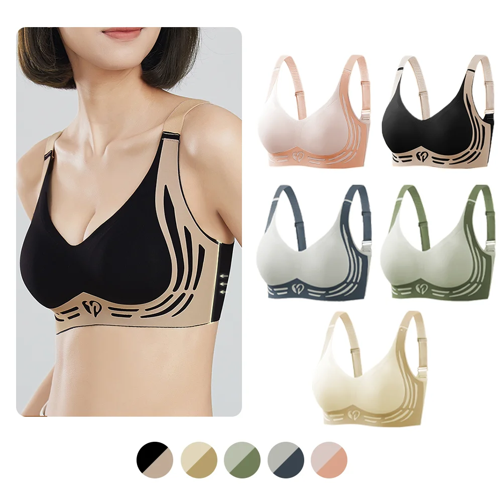 Seamless Bra Comfort Lingerie Women Sports Padded Tops Sexy Wireless No Steel Underwear Soft Bralette Support Bra Thin Intimates