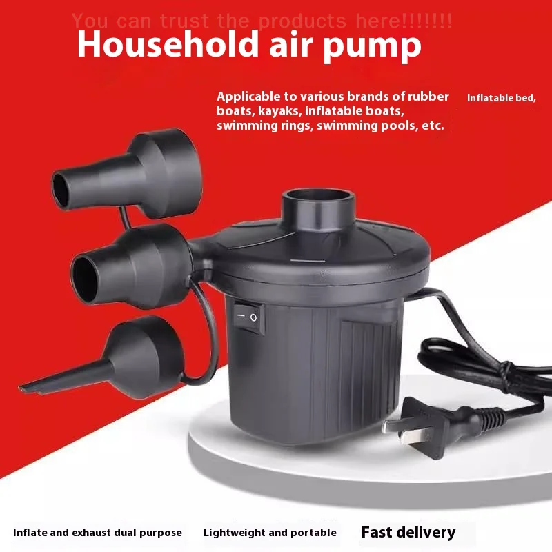 

50W Electric Air Pump With 3 Nozzles,Quick 5000PA Air Pump Inflator Deflator For Air Mattress Beds Pool Toys Raft Vacuum Bag
