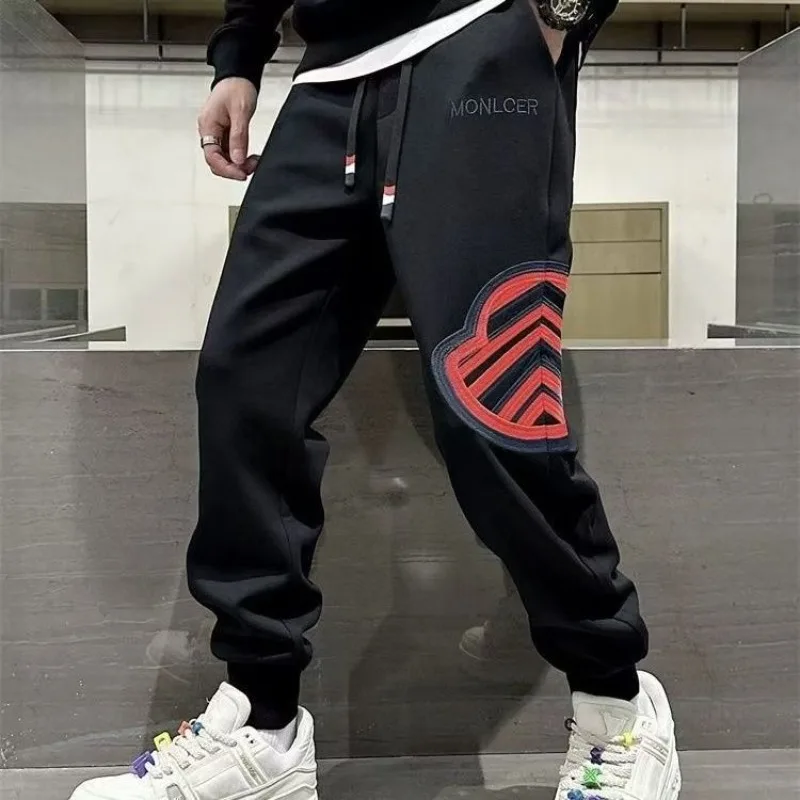 

Trend Embroidery Leg Binding Sports Pants for Men 2024 Autumn Loose Casual Jogging Sweatpants Fashion Versatile Outdoors Jogging