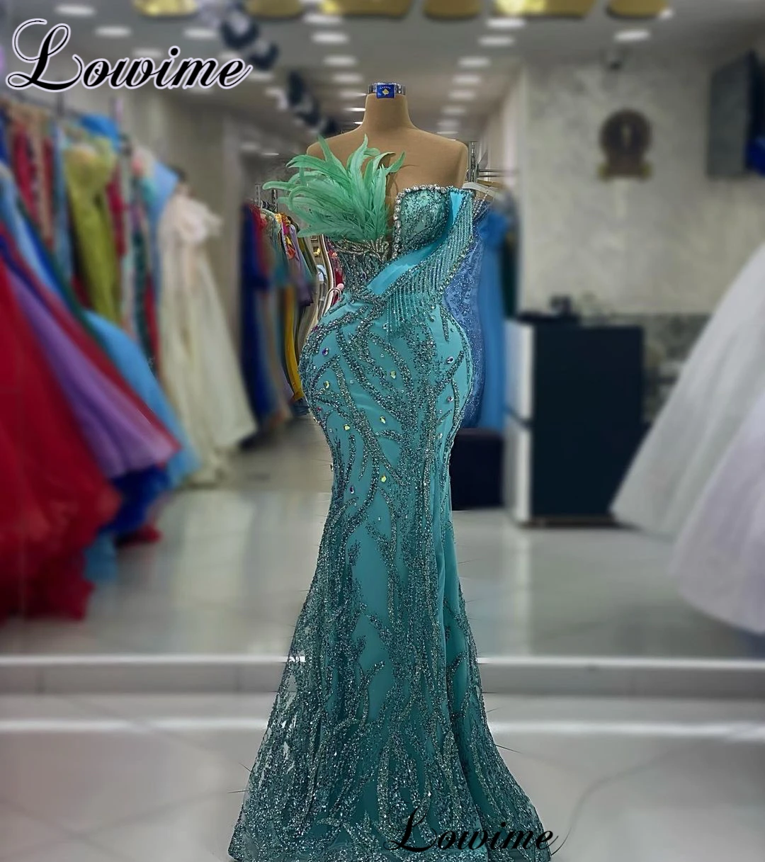 Sky Blue Special Celebrity Dresses For Women 2023 Sleeveless Crystals Opening Ceremony Dresses Vestidos De Gala Red Carpet Dress