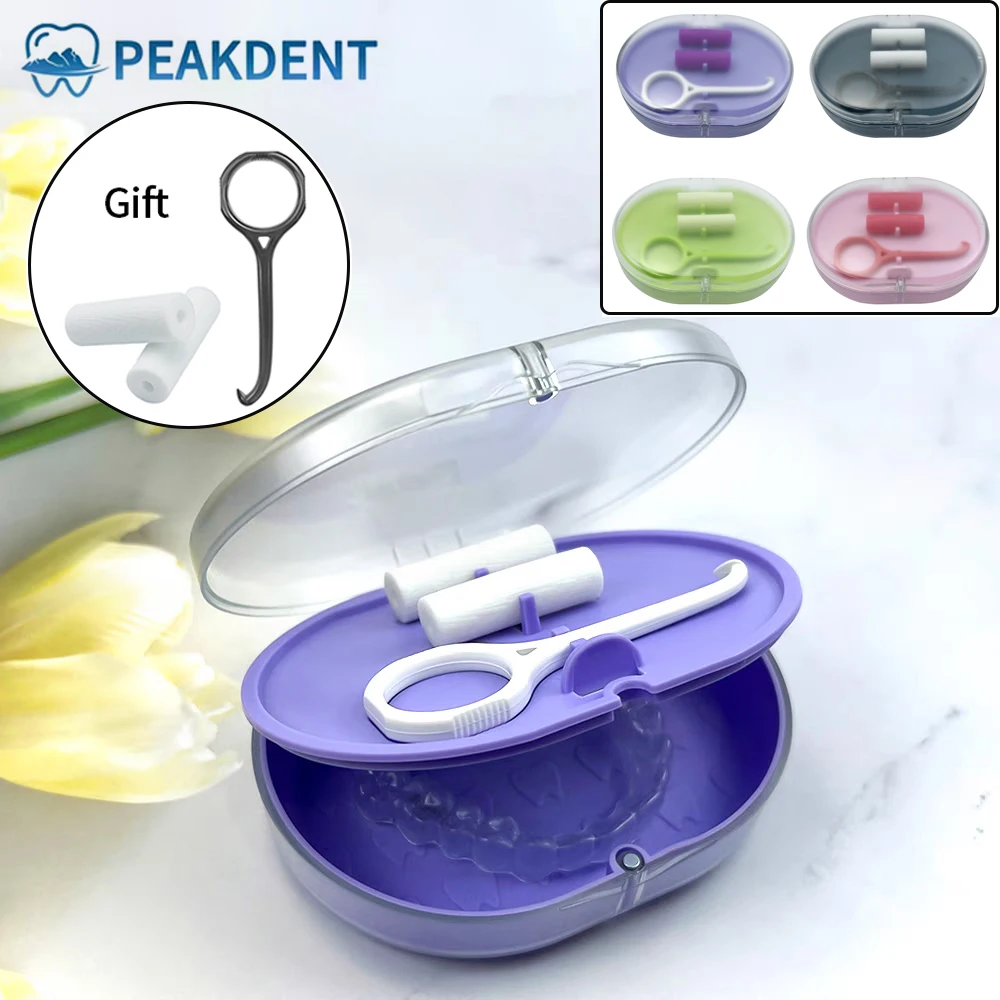 

Orthodontic Storage Box With Mirror Invisible Removable Braces Remover Aligner Chewies Silicone Stick 2 Layers Retainer Case