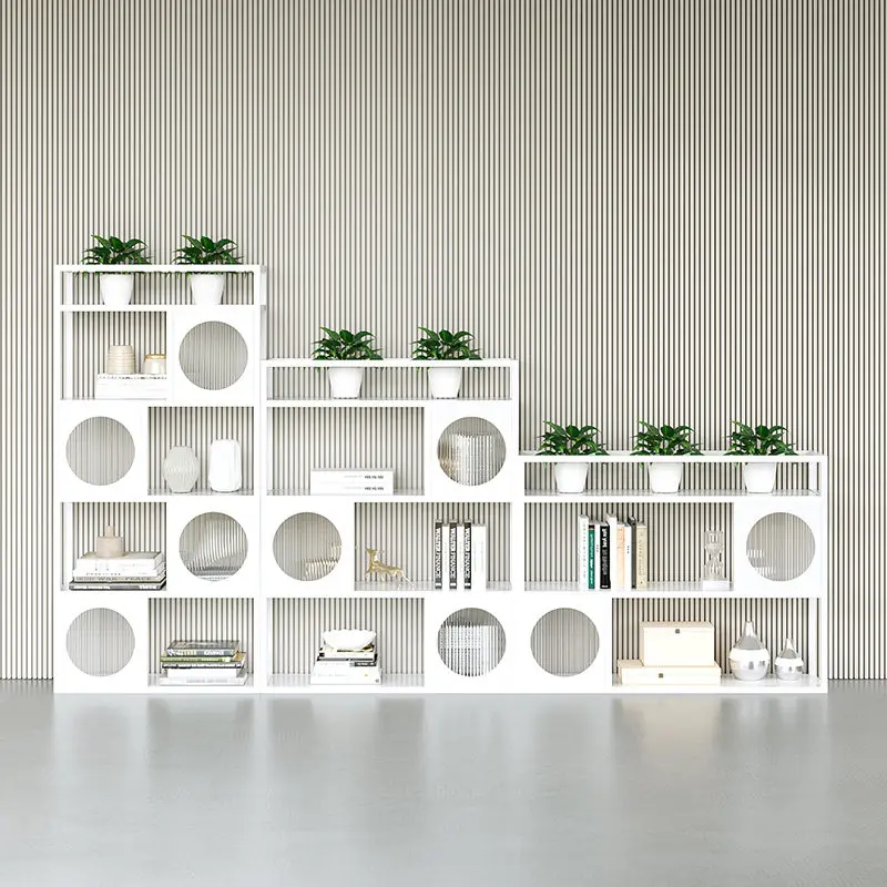 Modern simple office area, low cabinet partition, wrought iron Changhong glass station, file cabinet partition cabinet, green