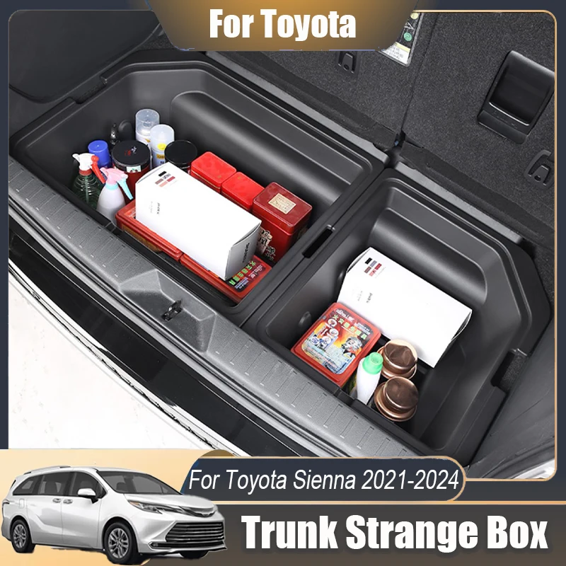 

Для Toyota Sienna 2021 2022 2023 2024, ящик для хранения багажника автомобиля, хвостовой ящик для хранения, декоративный органайзер, комплект аксессуаров