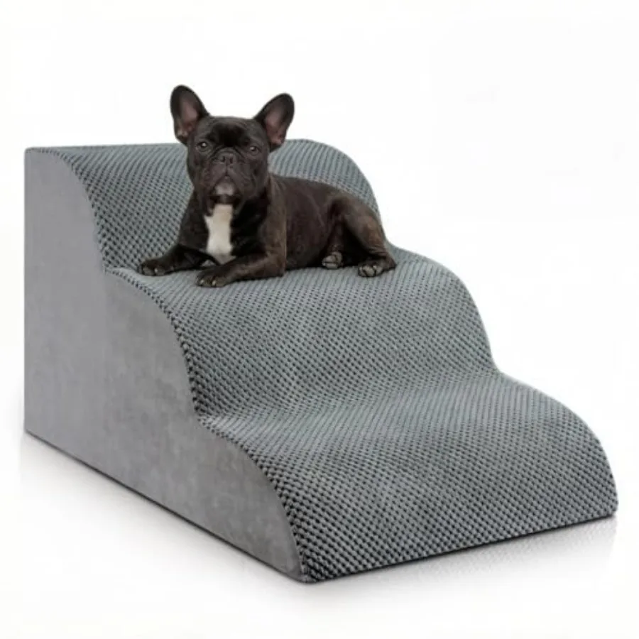 Dog Stairs for Small Dogs, 3-Step Dog Stairs for High Beds and Couch, Pet Steps for Small Dogs and Cats Non-Slip Stable Indoor