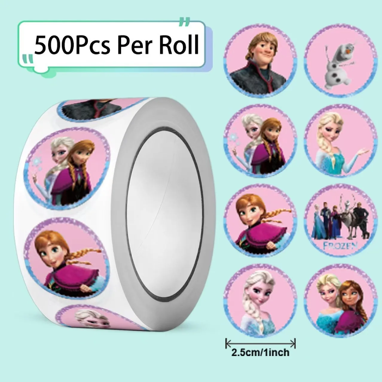 500 قطعة Kawaii المجمدة الأميرة إلسا ملصقات الكرتون لفة DIY بها بنفسك دفتر الكمبيوتر المحمول مكافأة الشارات لطيف ختم تسميات ، kawaii #2