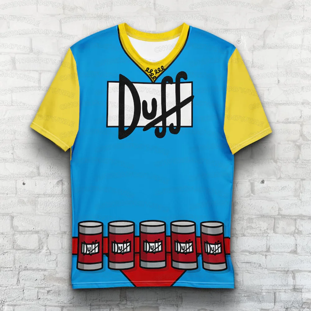 Sommer Cosplay T-Shirt für Männer und Frauen mit The Simpsons-Charakter-Motiv, Kurzarm-Freizeit-T-Shirt für Männer und Frauen