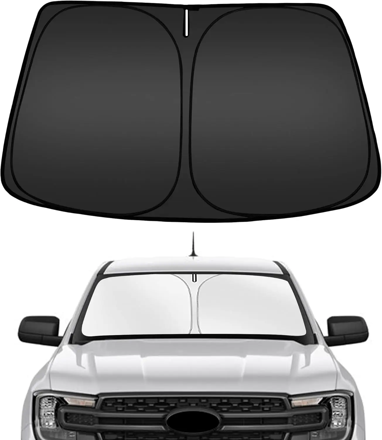 

Custom Fit Foldable Windshield Sun Shade for Ford Ranger 2019-2026, UV Blocking Car Cooler Protector
