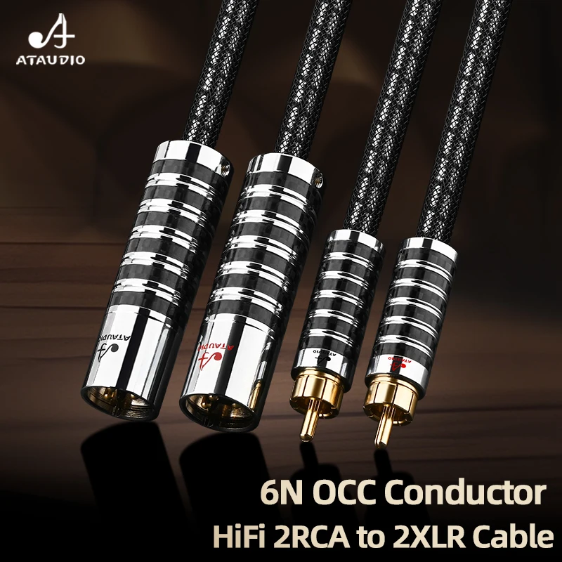 HiFi 2RCA to 2XLR Audio Cable  High Quality OCC Silver Plated 3Pin XLR Female to RCA Male Cable for Speaker Amplifier
