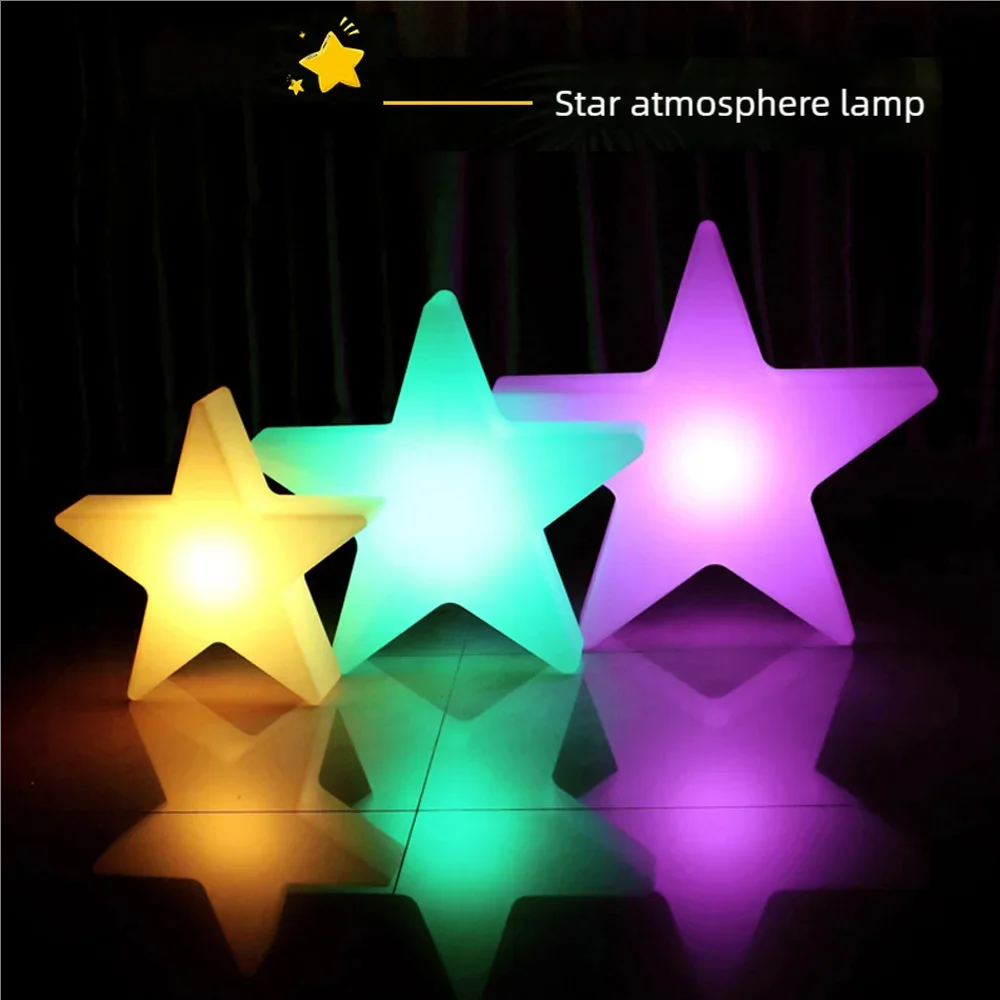 Creative gifts pentagram lights bar outdoor decoration star light LED rechargeable remote control night light