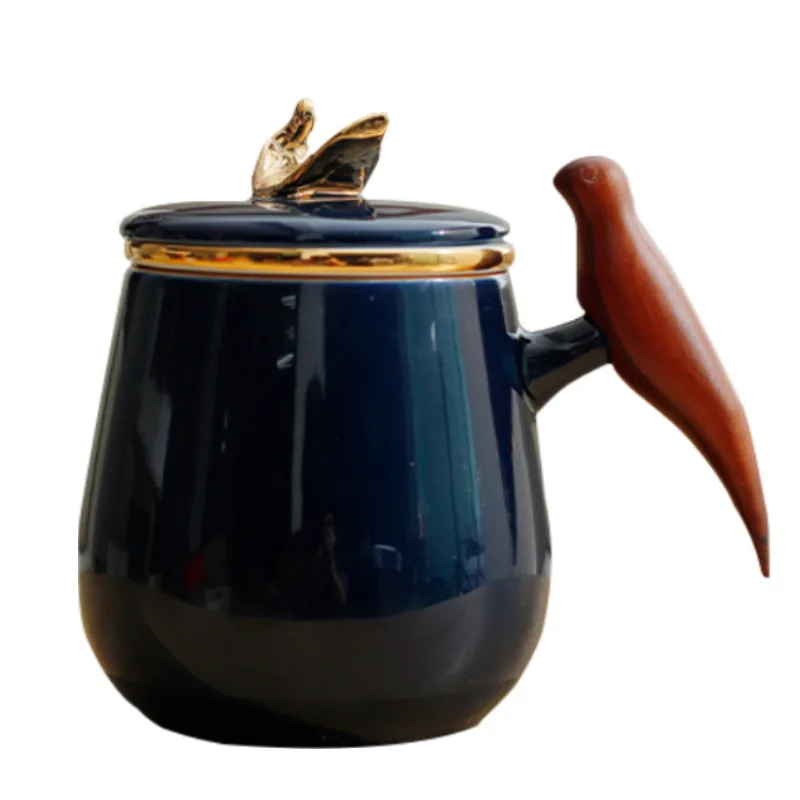 Ceramic Tea Separation Cup Office Filter Cup with Lid Japanese Creative Simple Tea Cup Funny Mug Ceramic Mug Cute Mugs Tea Mug