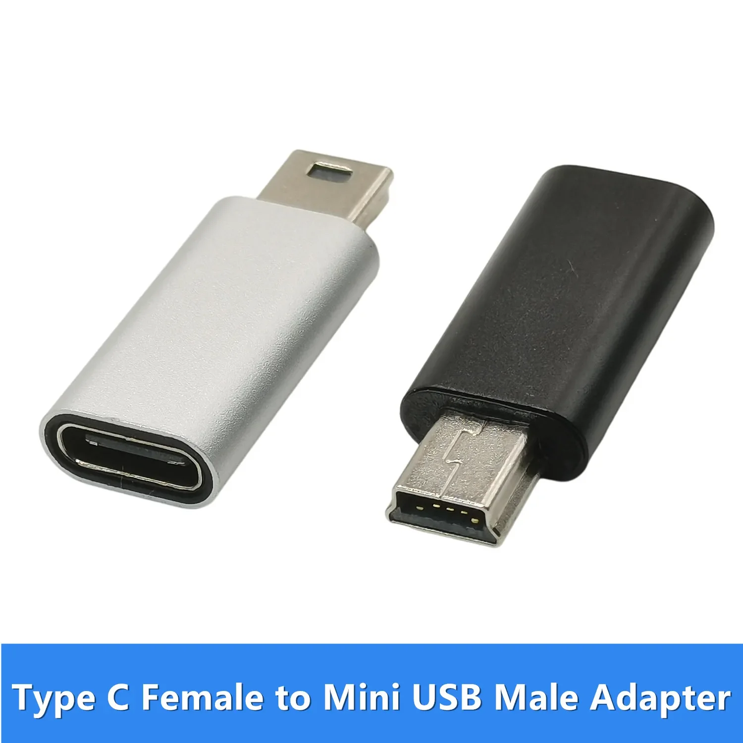 1PC Adapter Mini USB, konwerter USB C na Mini USB, złącze typu C na Mini USB dla odtwarzaczy MP3 Komputer GPS, GoPro