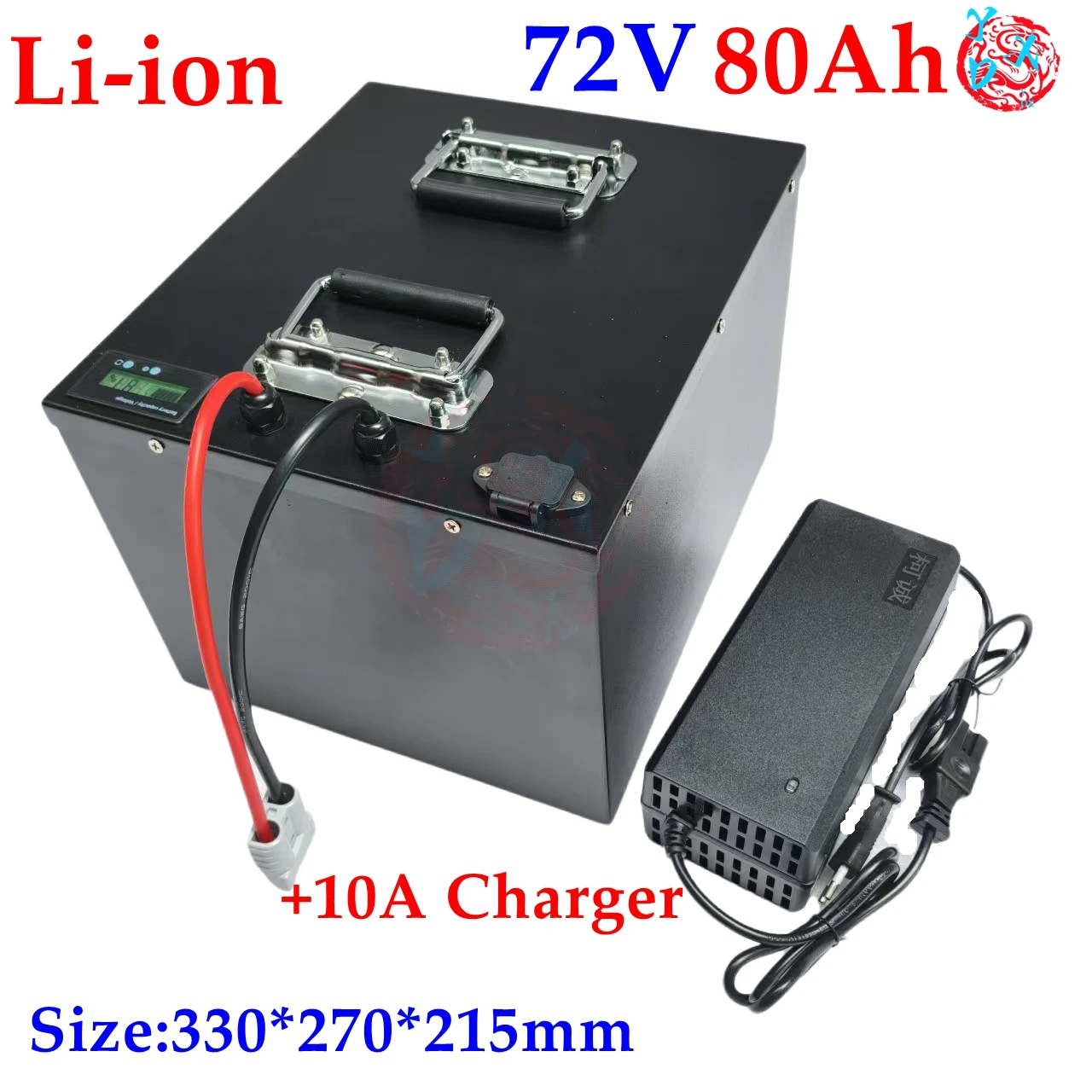 waterproof 72v 80Ah lithium ion battery li-ion BMS for 6000w 7000w bakfiet bike tricycle Forklift Motocycle EV +10A charger