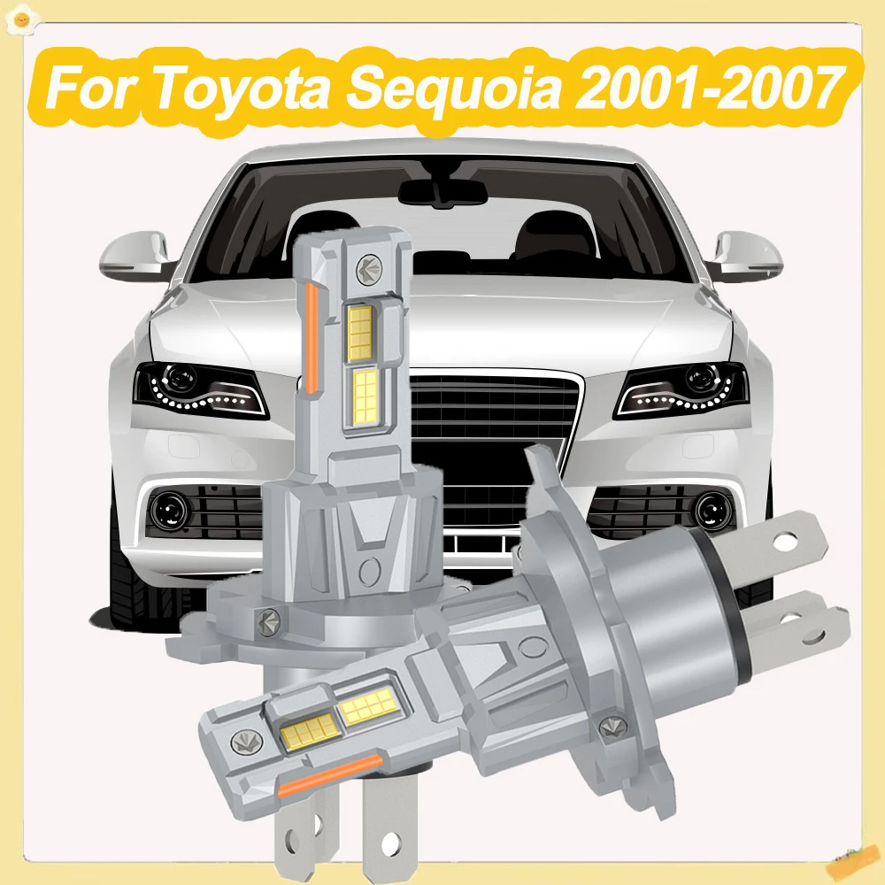 

Для Toyota Sequoia 2001-2007 H4 дальнего ближнего света, комплект светодиодных фар, лампа 1 медная трубка 3570, автосветильник 6000K, супер белая фара