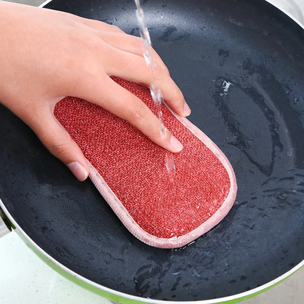 

4pcs Sponge Non-stick Oil Kitchen Cleaning Sponge Scrub Kitchen Cleaning Dishwashing Pad Pad Multi-purpose Durable Helper