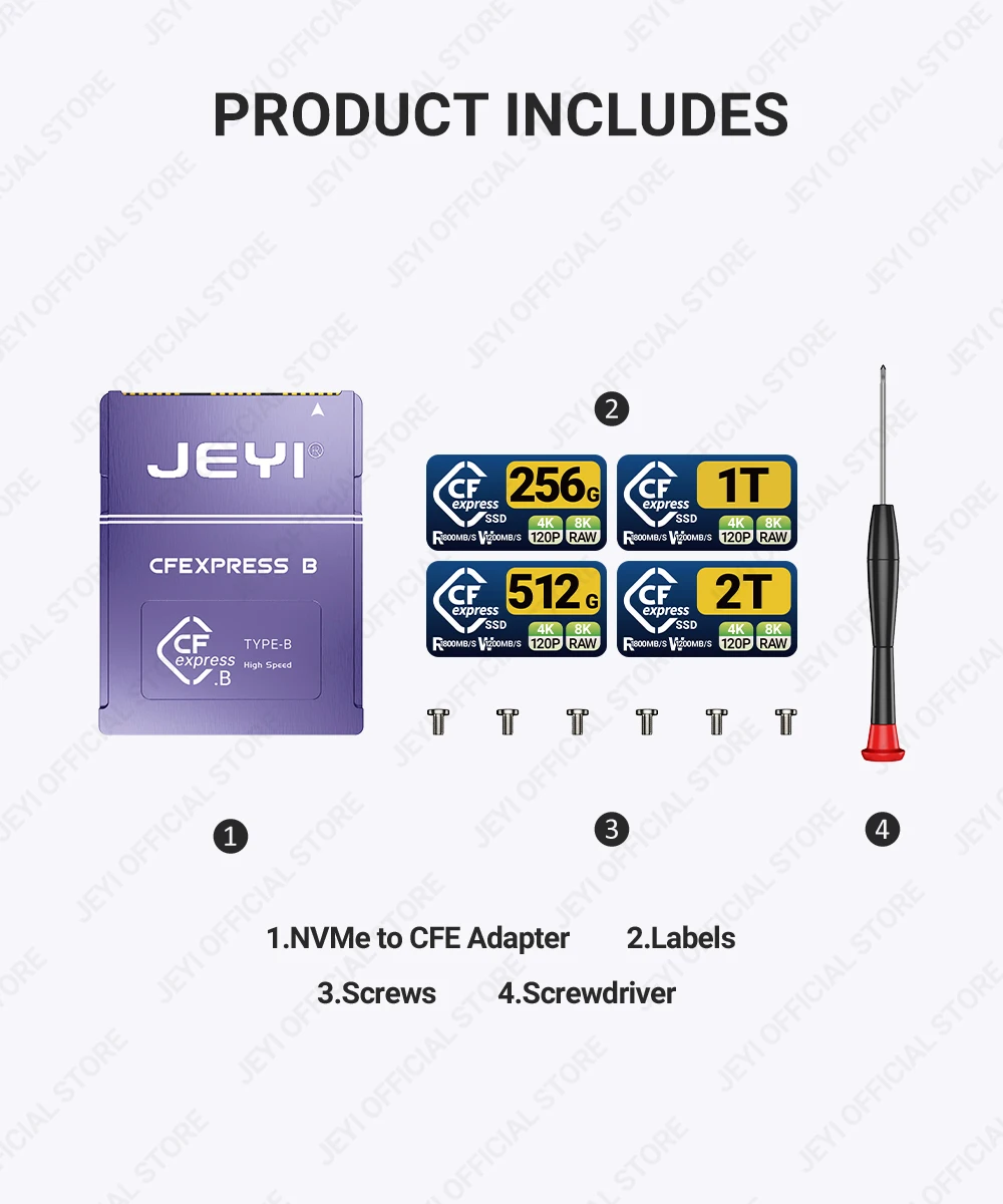 JEYI 2230 M.2 NVMe SSD auf CFE Typ-B-Adapter aus reinem Kupfer, Erweiterungsspeicher CFexpress-Karte für NIKON Z6/Z7/Z8/Z9/D6, CANON R3/R5C – Detail 14