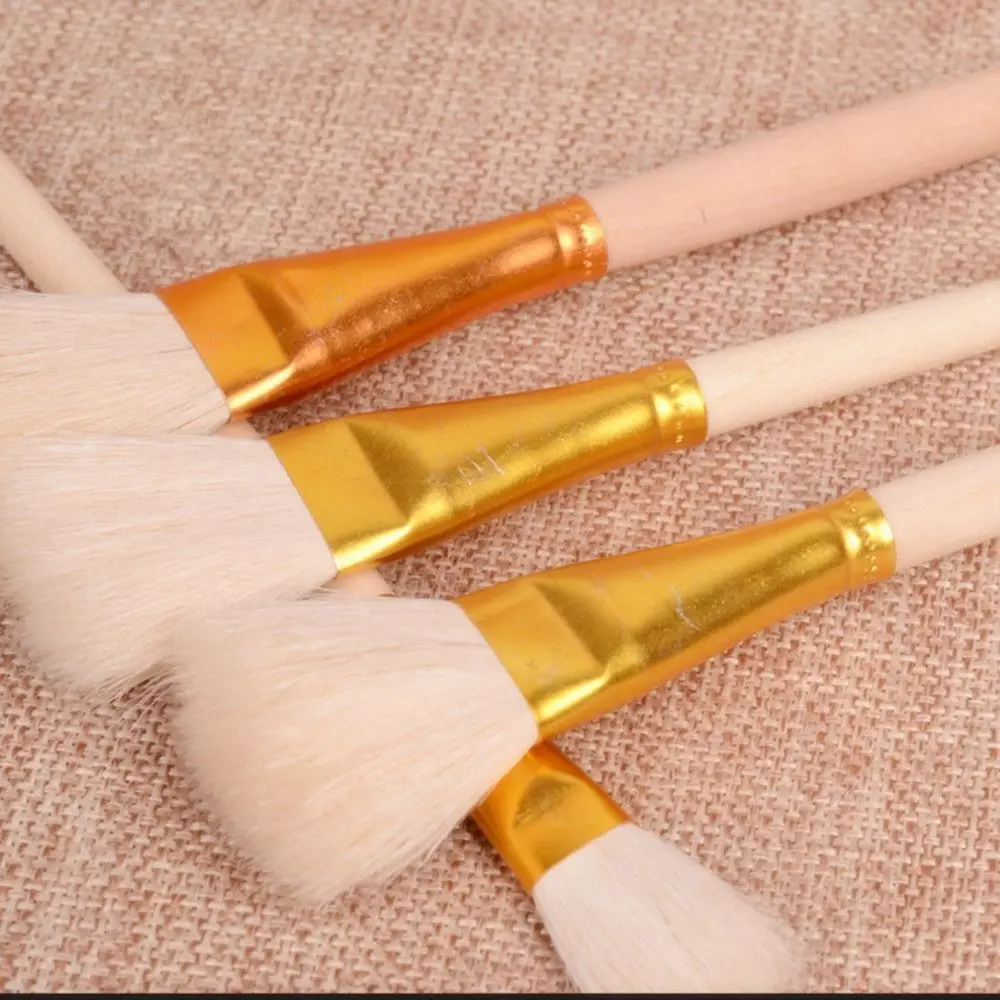 High Quality Pointed Bristle 10pcs Brush Set Wooden Watercolor Painting Oil Painting Paint Brushes Acrylic