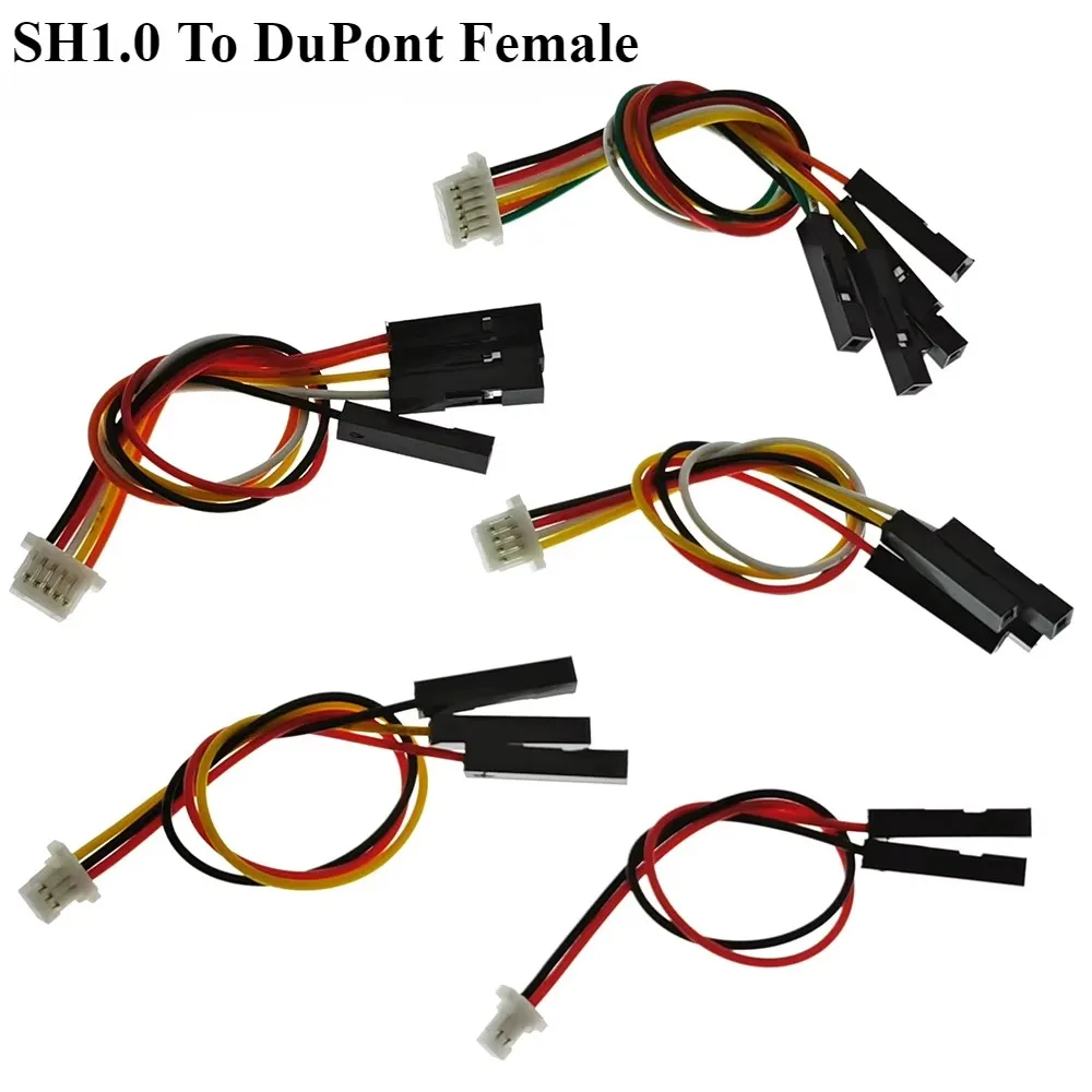 

10Pcs SH1.0mm to Dupont Line Electronic Wire-2P/3P/4P/5P/6 Pin To 2.54mm Dupont Male/Female Wire Connector Color Cable