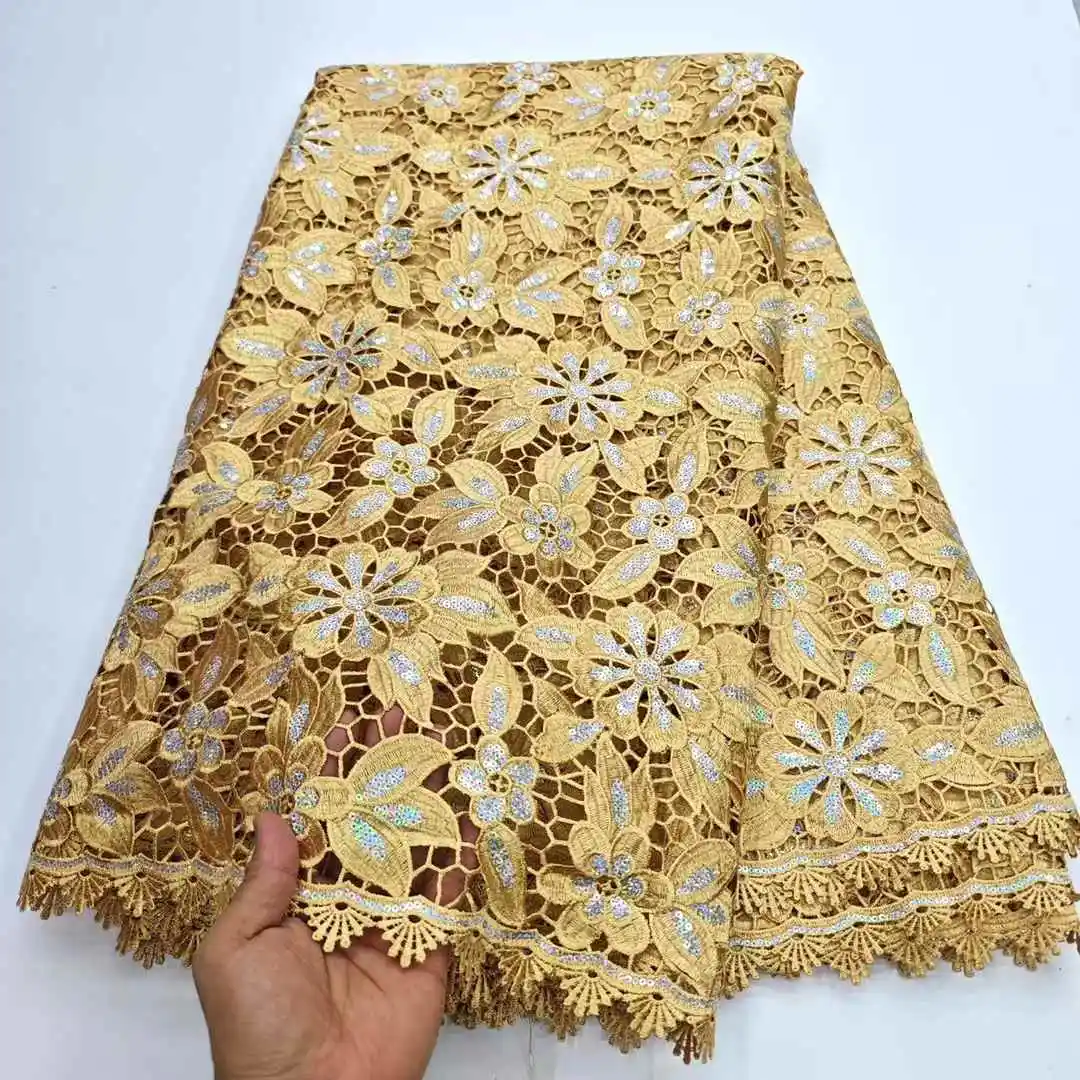 قماش دانتيل أفريقي 2025 قماش دانتيل جبر مع ترتر قماش دانتيل بحبل نيجيري لفساتين حفلات الزفاف