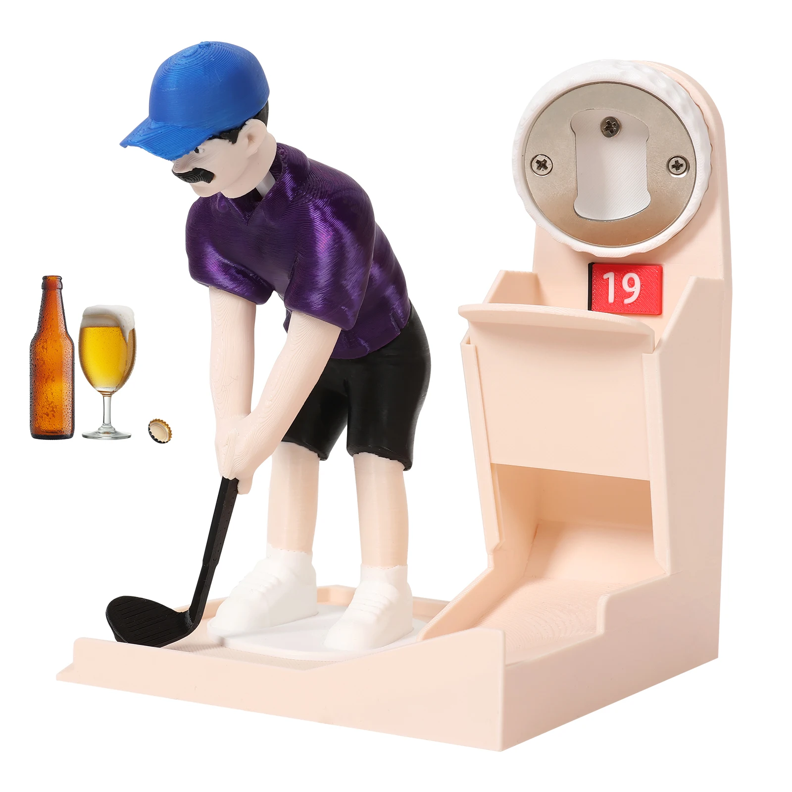 Interactive Golf Swing Action Bottle Opener Stylish Tabletop Bar Decor Novelty Practical Gift Accessory For Home Party Golf