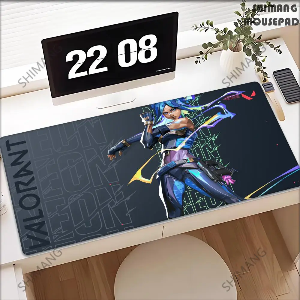 

Valorant Neon Mouse Pad Gaming XL New HD Mousepad XXL MousePads Natural Rubber Anti Slip Office Computer Mouse Mat Table Mat
