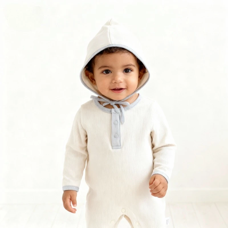 Costume for Baby 66-90cm 2026 Spring New Color Matching kids Newborn Items Children Girl Clothes Baby Bodysuits +Hat 2PCS Suit