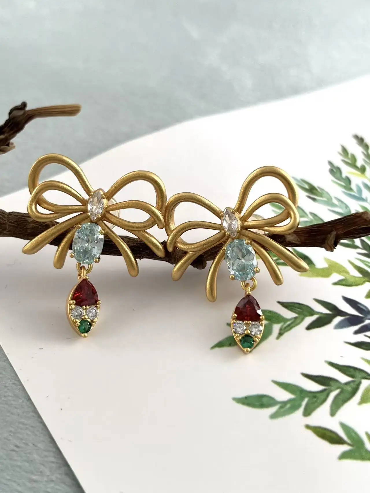 

Cross-border individuality butterfly bow stud earrings Elegant and sophisticated commuter jewelry Versatile and easy to style