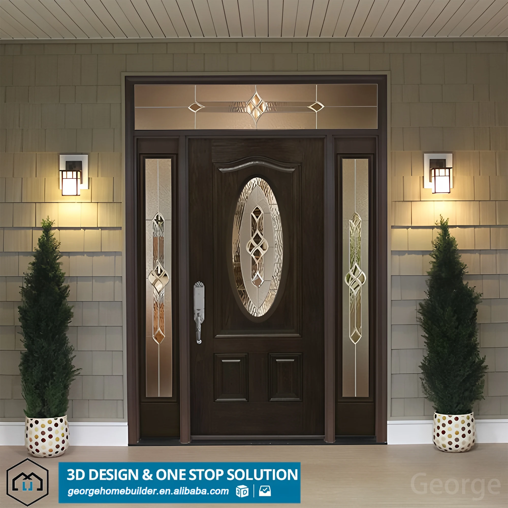 Modern Minimalist Solid Wood Push-Pull Security Door Customized Color 5+ Year Warranty for Entrance Use Professional Customized
