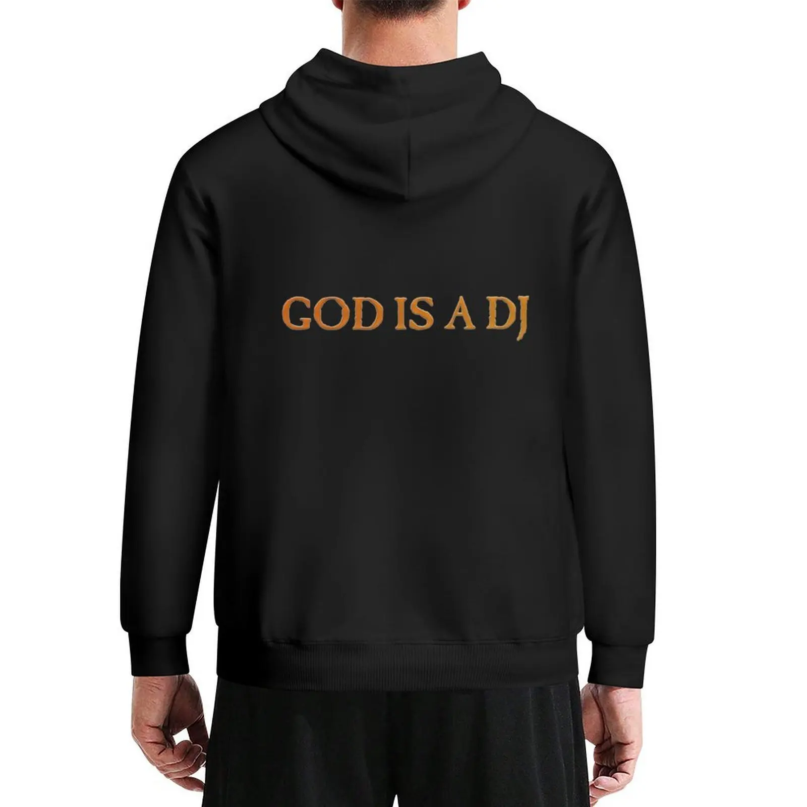 God is a DJ Faithless Maxi Jazz Text Only Hoodie mens clothes male clothes men clothes graphic hoodies