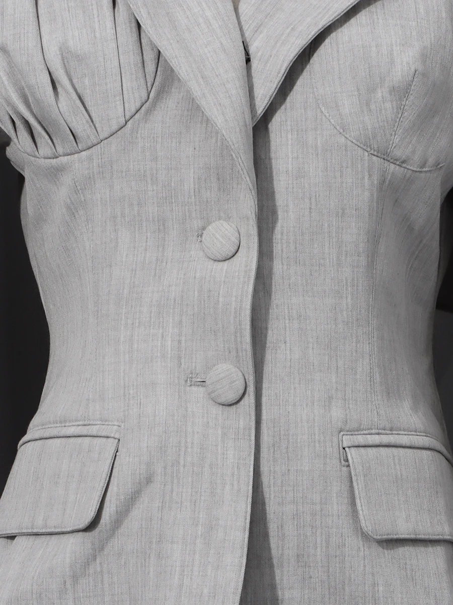 VGH Cappotto firmato chic di fascia alta da donna Colletto dentellato Manica lunga Patchwork Giacca monopetto slim con cappuccio Donna Nuovo