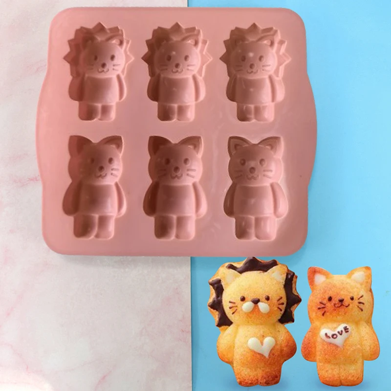 1 Pc Lion Cat Jelly Mold Silicone Mousse Mould Diy Handmade Baking Mold Kitchen Cake Baking Utensils