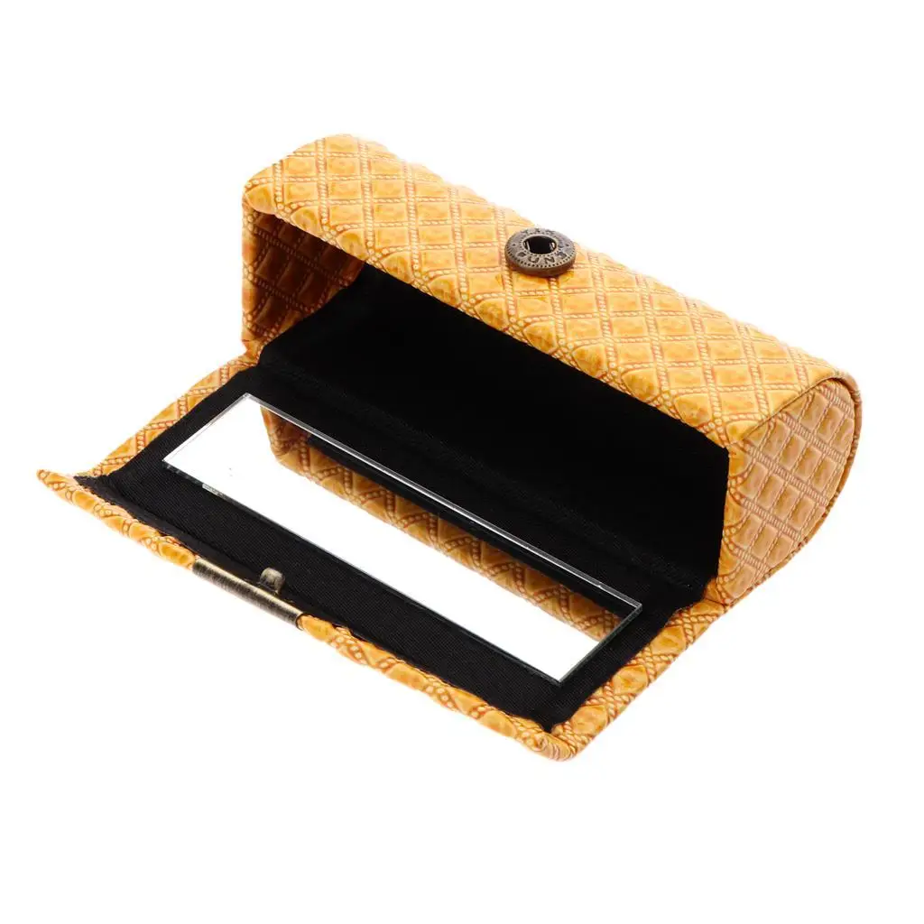 Lip Gloss Case with Mirror Flocking Lining Mini Makeup Pouch Luxury Cosmetic Bag for Purse and Trinket Storage