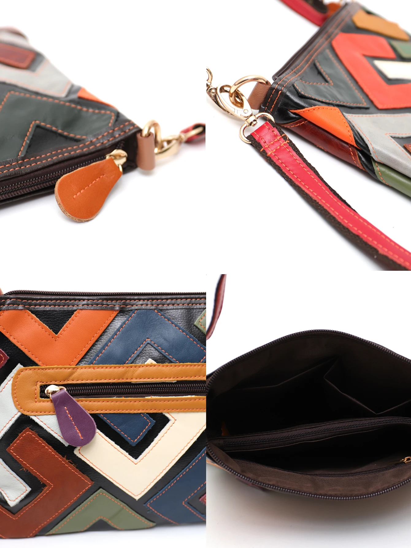 SC luksusowe lampart prawdziwej skóry patchworkowe torebki damskie Retro Casual Design torebka na ramię torba typu crossbody opaska kwadratowa